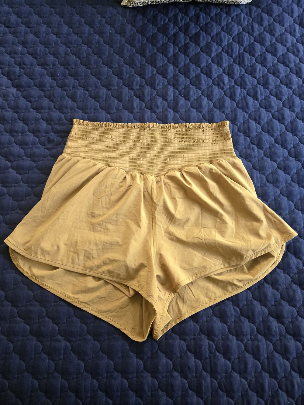 High-Waist Mustard Yellow Women’s Shorts